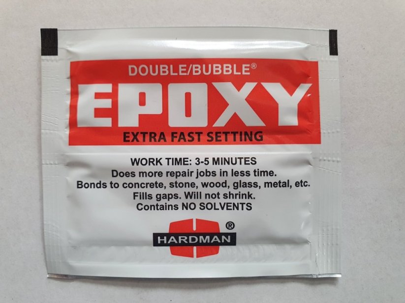 Lepidlo dvousložkové epoxidové pro lepení korundového/CBN brusiva na stopky Double/Bubble USA 3,5 gramů