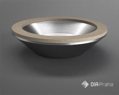 CBN kotouč s chlazením 12A2 45° D75 W3 X4 T24 H20 B1261310 na nerezovém těle