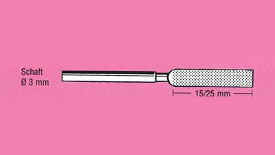 Diamantový strojní pilník, čtyřhranný HESON 5,0x5,0x25 S 395 - Zrnitost: D126