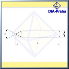 Diamantový orovnávač kuželovitě broušený 90° ±5° 0,50ct s válcovou stopkou 6x50
